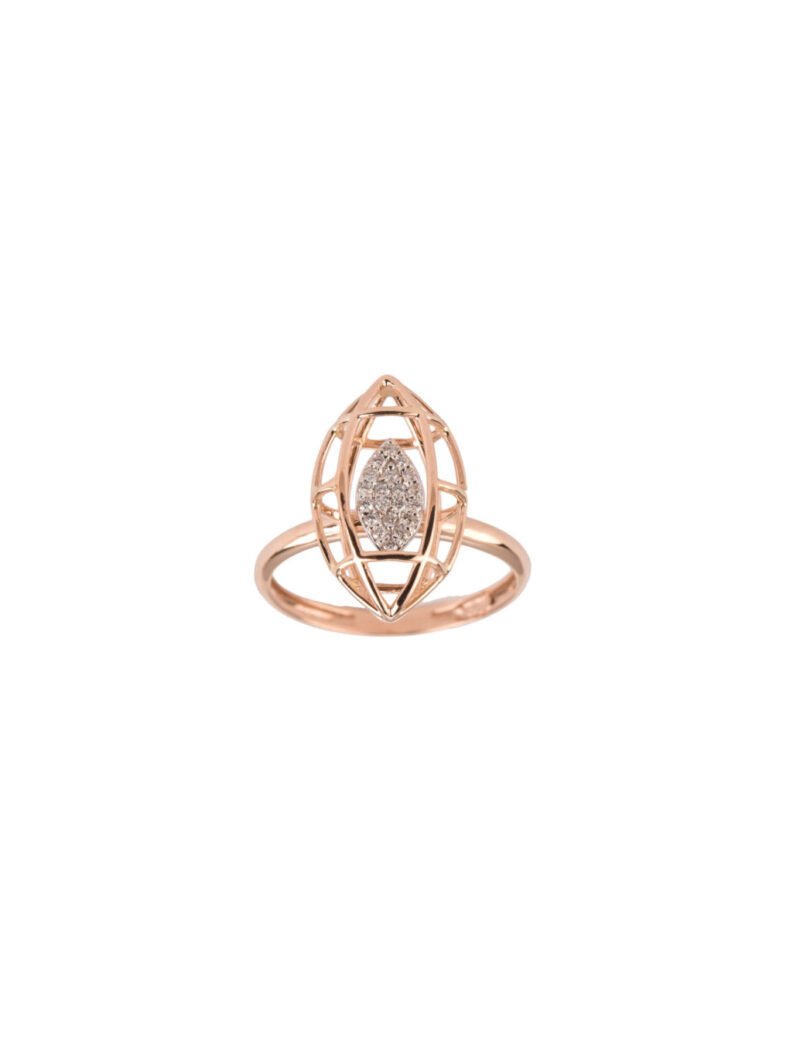 18K Gold Diamond "Ellipse" Cage Ring