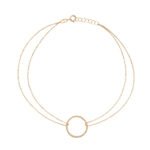 18K Gold Twisted Circle Anklet