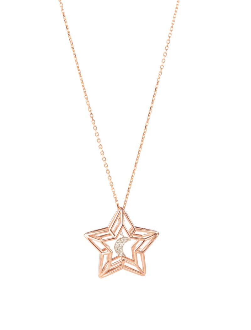 18K Gold Double-Sided Diamond "Lavish Night Sky" Cage Necklace