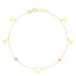 18K Gold Butterfly Love Anklet