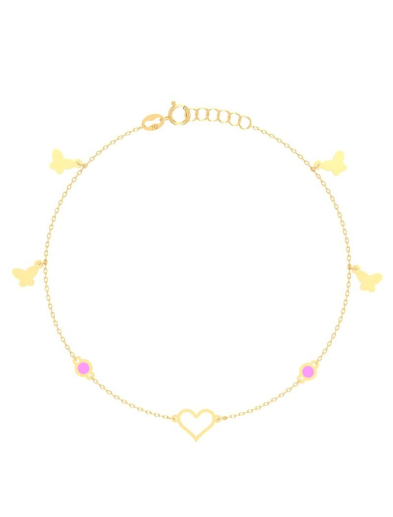 18K Gold Butterfly Love Anklet