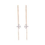 18K Gold Double-Sided Diamond "Plane" Earrings