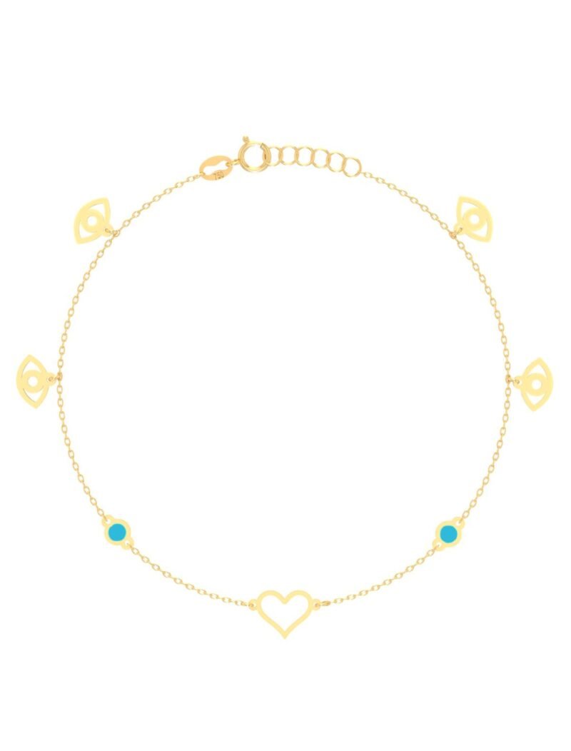 18K Gold Love Eyes Anklet