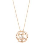 18K Gold Double-Sided Diamond "Globe" Cage Necklace