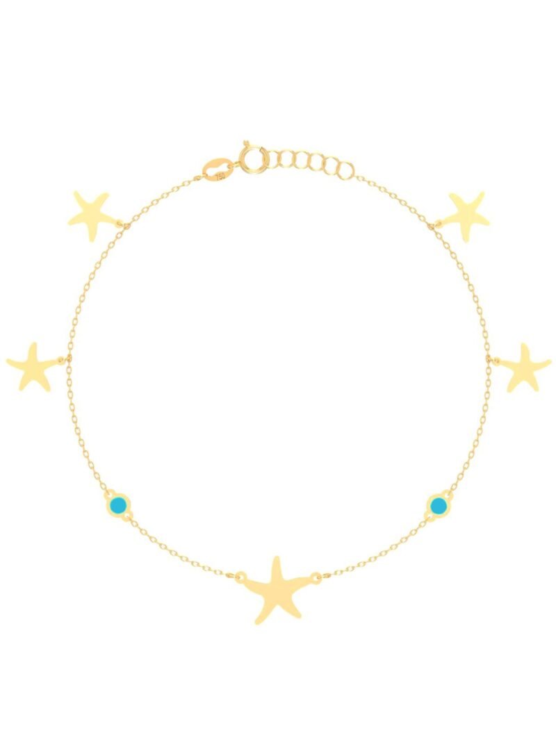 18K Gold Starfish Anklet