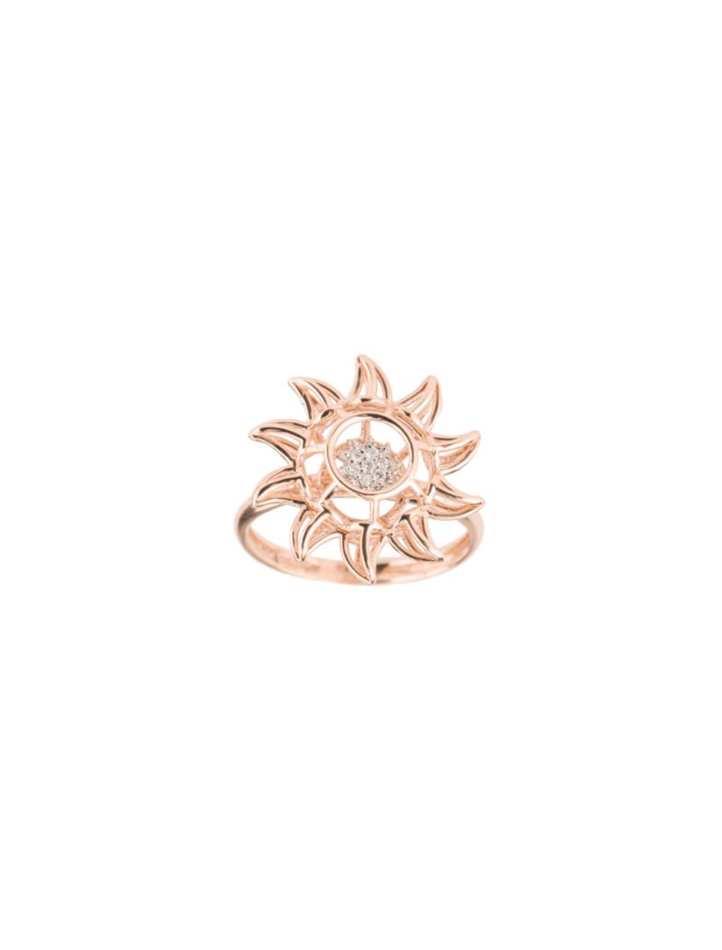 18K Gold Diamond "Sun Goddess" Cage Ring