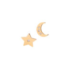 18K GOLD MOON STAR DIAMOND EARRINGS