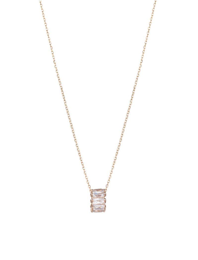 18K Gold Rolling Barrel Pendant Necklace