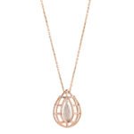 18K Gold Double-Sided Diamond "Drop" Cage Necklace