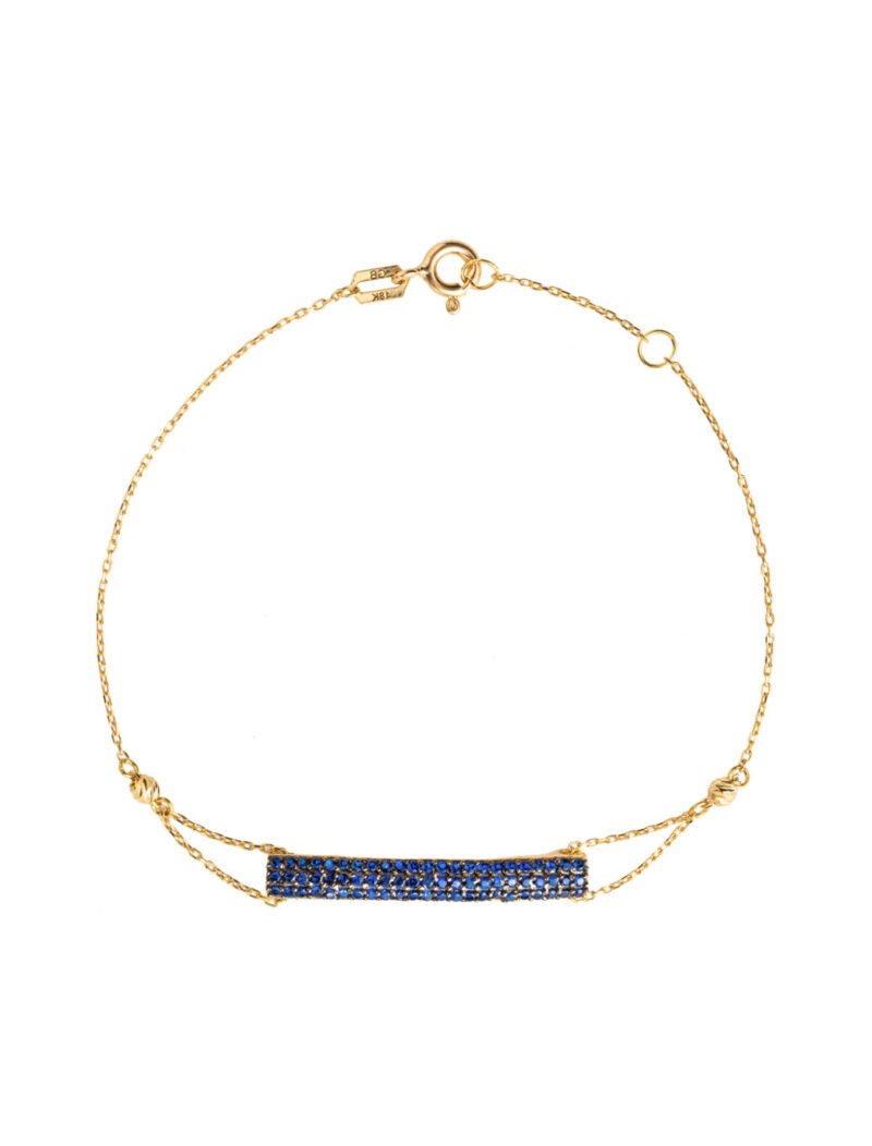 18K Gold Pavé Plaque Bracelet