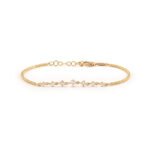 18K Gold Prong Set Bangle Diamond Bracelet
