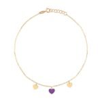 18K Gold Trio Heart Anklet