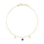 18K Gold Trio Disk Anklet