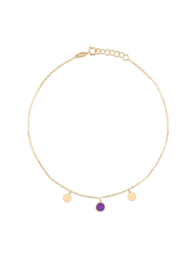 18K Gold Trio Disk Anklet