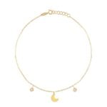 18K Gold Moon Bling Anklet