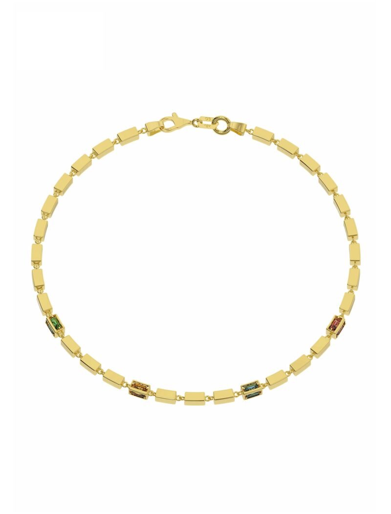 18k Gold RectaGlow Multi-Baguette Anklet