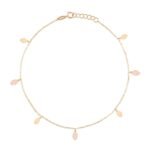 18K Gold Dangling Enamel Ellipse Anklet