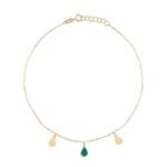 18K Gold Trio Tear Anklet