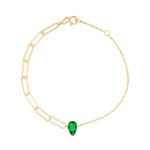 18K Gold Half Paper Clip Tear Bracelet