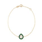 18K Gold Delicate Tear Enamel Bracelet