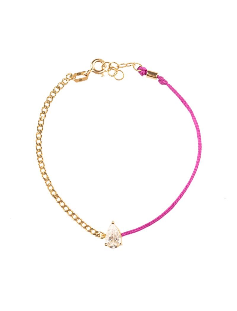 18K Gold Half Chain Half Cord Bracelet