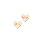 18K Gold Cute Eyes Heart Earrings