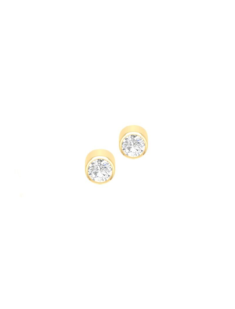 18K Gold Bezel-Set Gemstone Earrings