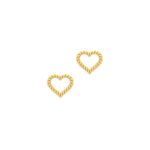 18k Gold Twisted Heart Earrings