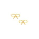 18K Gold Refined Bow Earrings