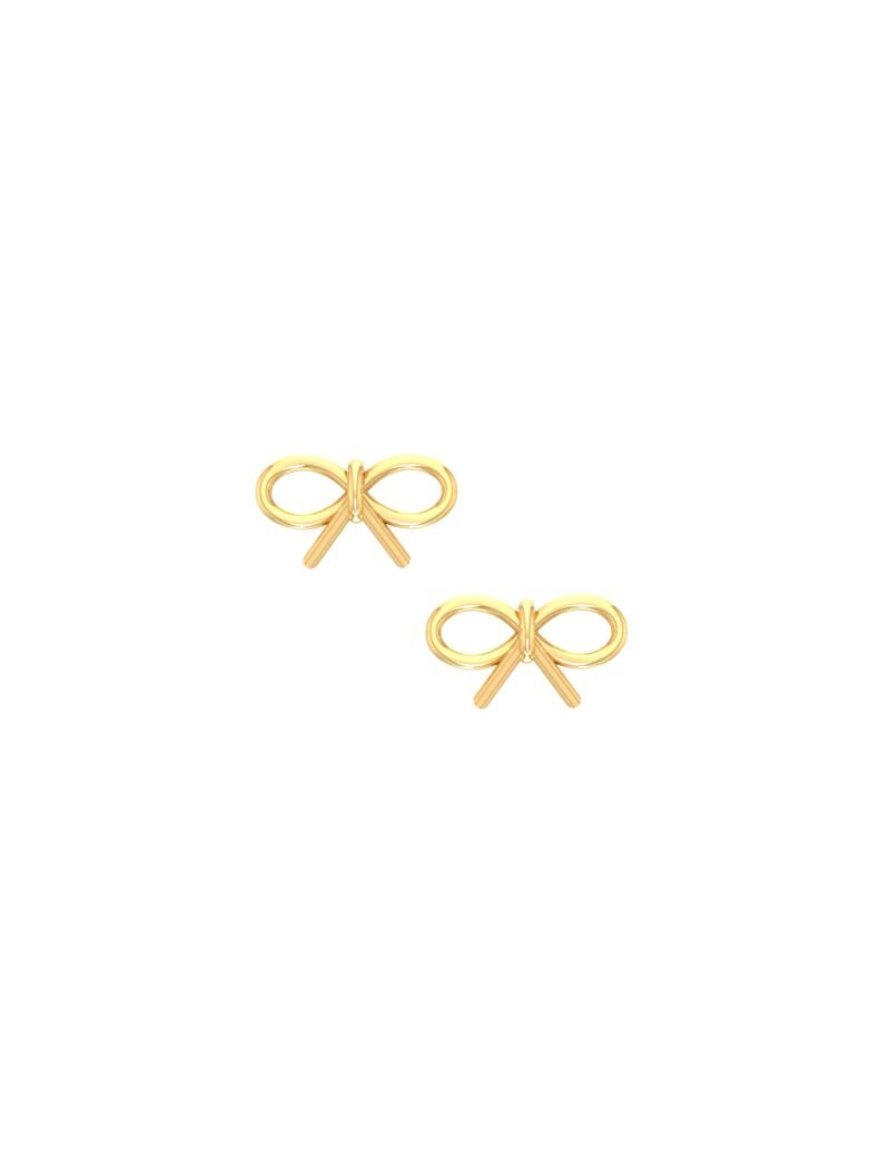 18K Gold Refined Bow Earrings