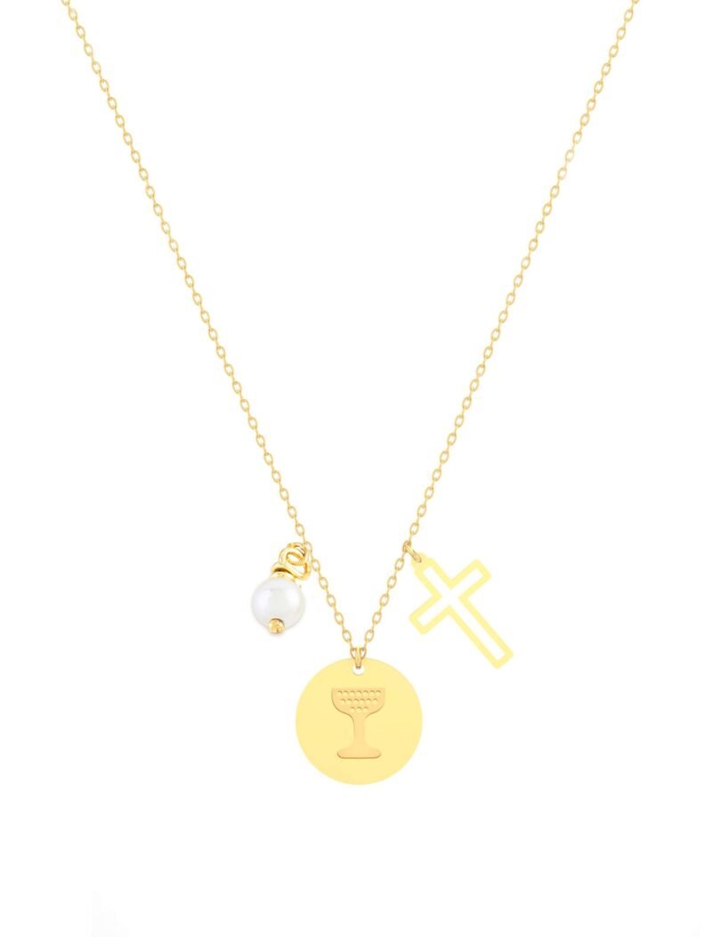 18K Gold Communion Cup Kids Necklace
