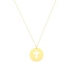 18K Gold Customized Cross Kids Necklace
