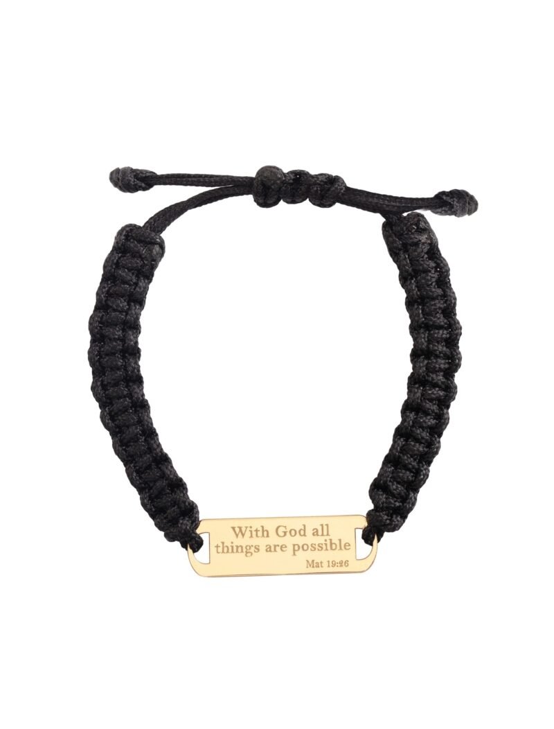 18K Gold "Mat 19:26" Kids Shamballa Bracelet