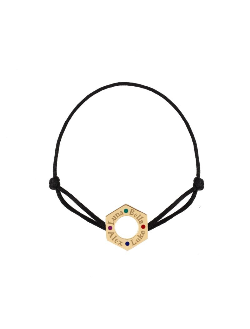 18K Gold Customized Hexagon Men Bracelet