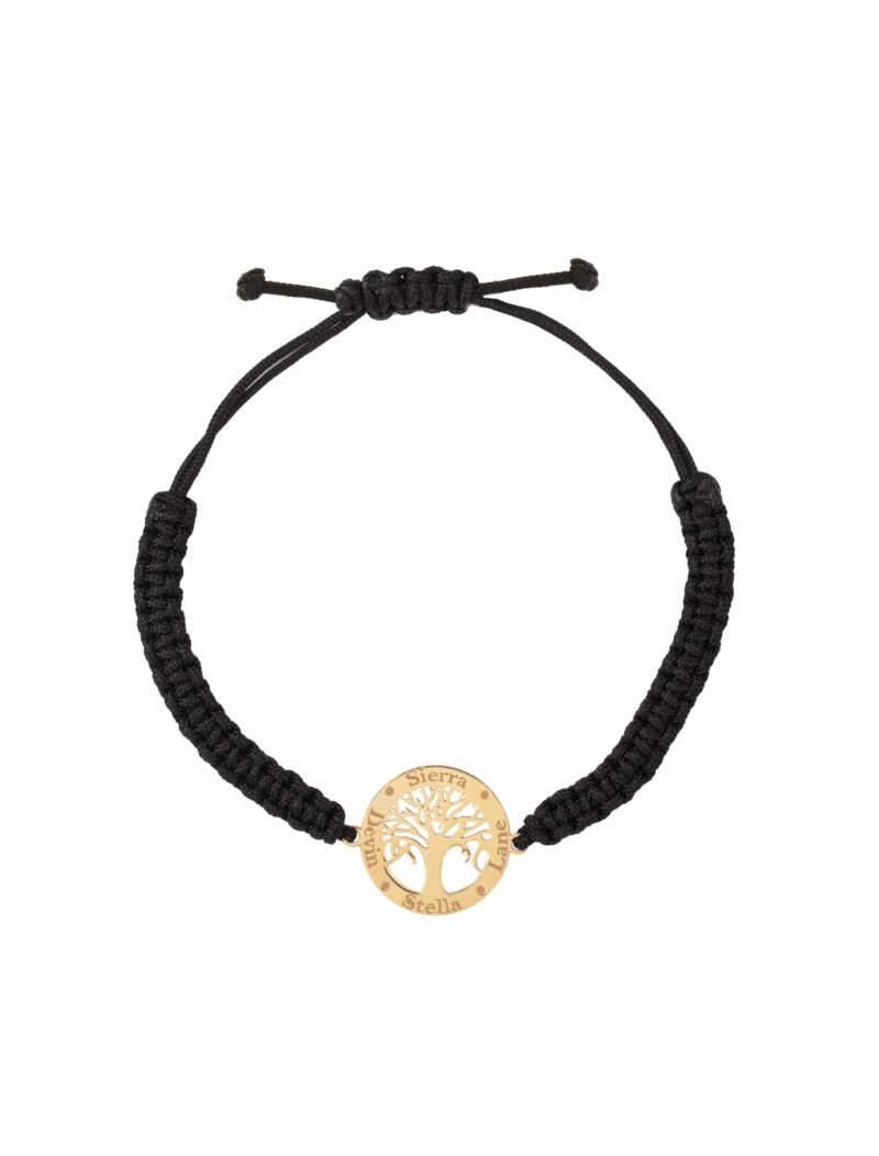 18K Gold Customized Tree Of Life Men Bracelet
