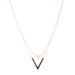 18K Gold Duo Layer Enamel Necklace