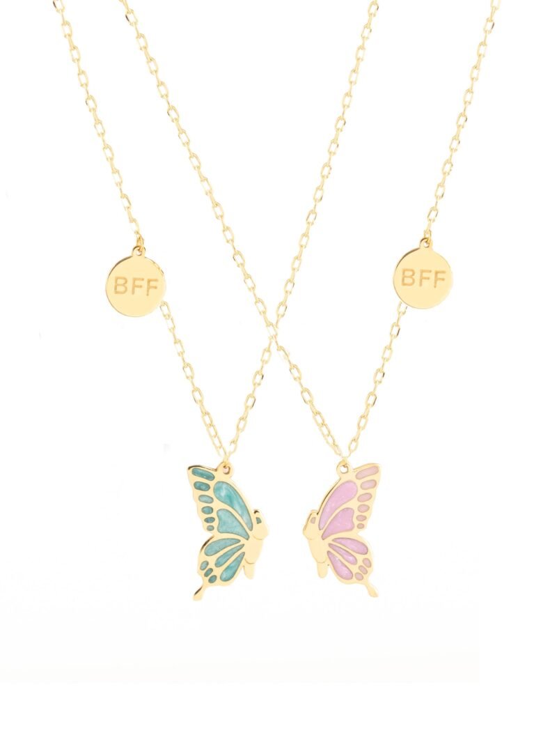 18K Gold BFF Butterfly Necklaces