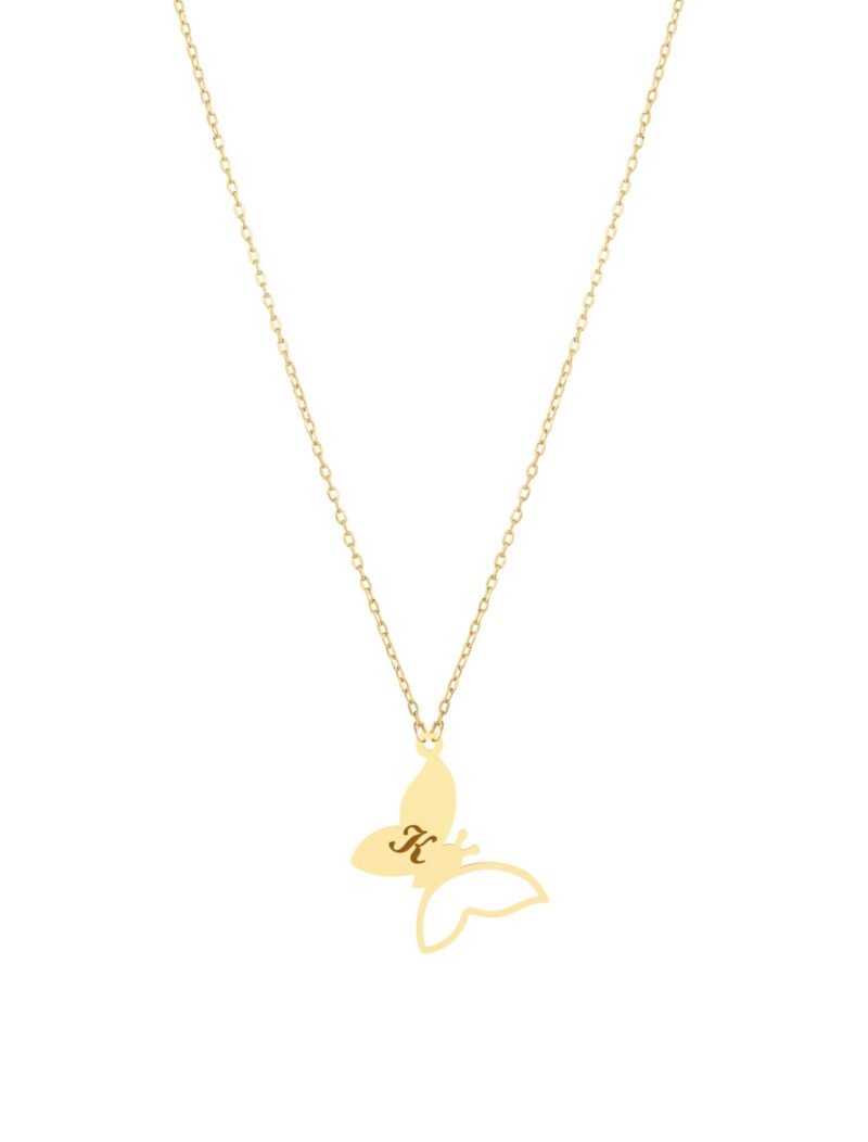 18k gold customized butterfly necklace