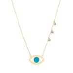 18k gold modern evil eye necklace