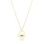 18k gold protective hamsa hand necklace