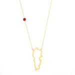 18k Gold Lebanese Map Outline Necklace