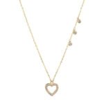 18K Gold Open Heart Necklace
