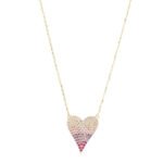 18K Gold Elongated Heart Necklace