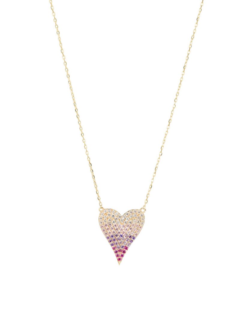18K Gold Elongated Heart Necklace