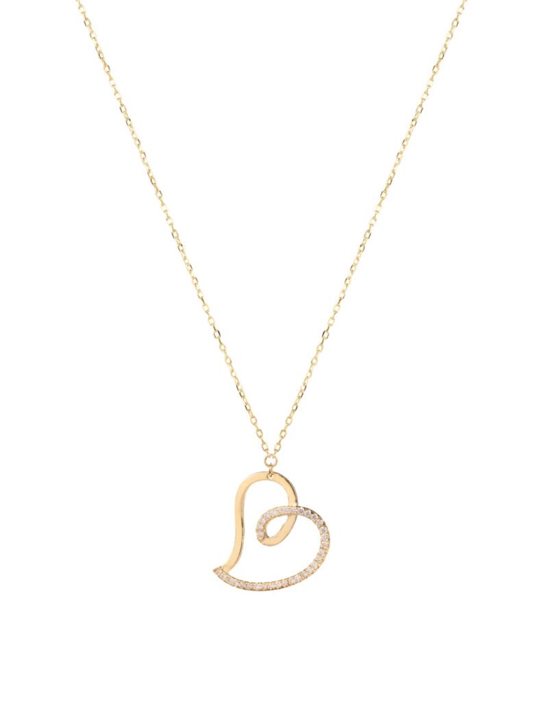 18K Gold Glowing Heart Diamond Necklace