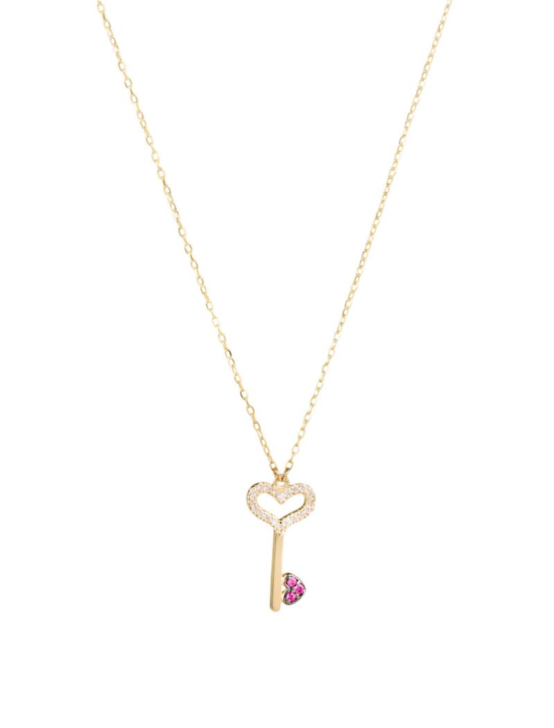 18K Gold Unstoppable Love Key Diamond Necklace