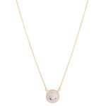 18K Gold Delicate Circle Enamel Necklace