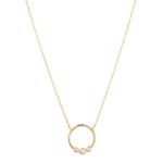 18K Gold Three Sparkles Necklace