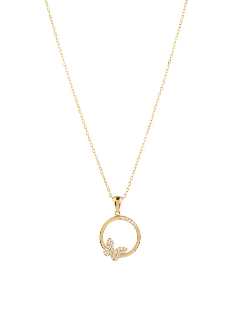 18K Gold Butterfly Freedom Diamond Necklace