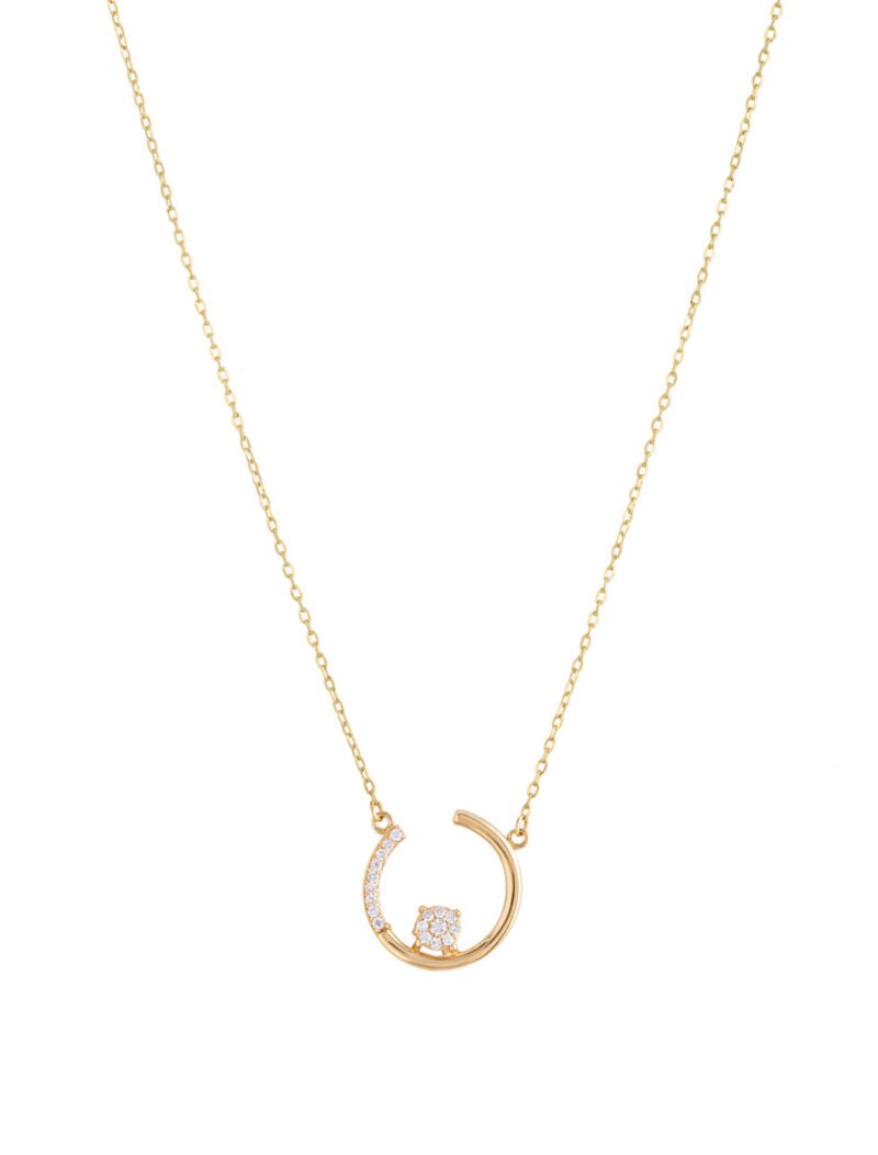 18K Gold Sparkling Dot Diamond Necklace